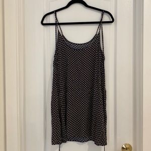 Brandy Melville slip dress navy leaf patterned